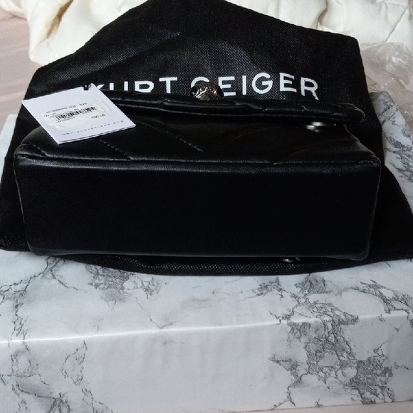 Kurt Geiger Black Quilted Crossbody Bag - Picture 4 of 8
